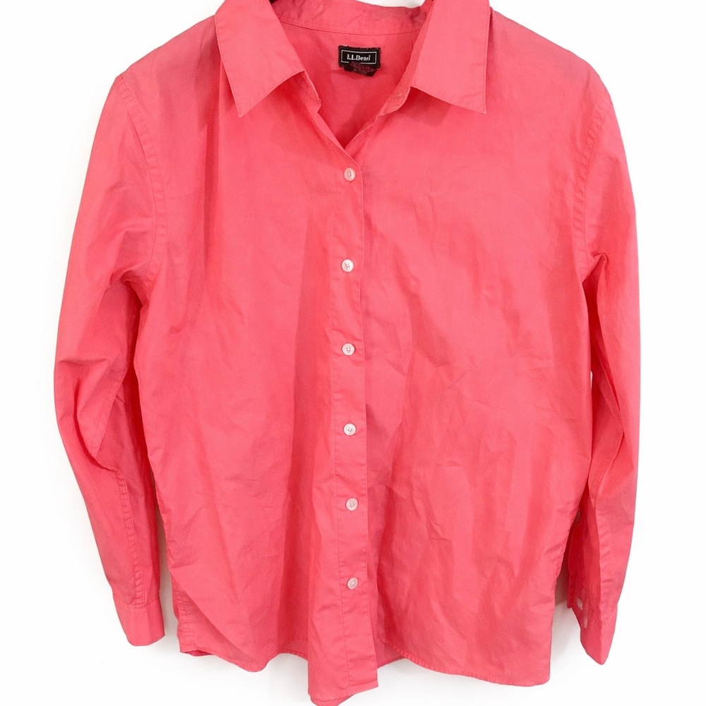 L.L. Bean Women's Button-Down Shirt in Coral